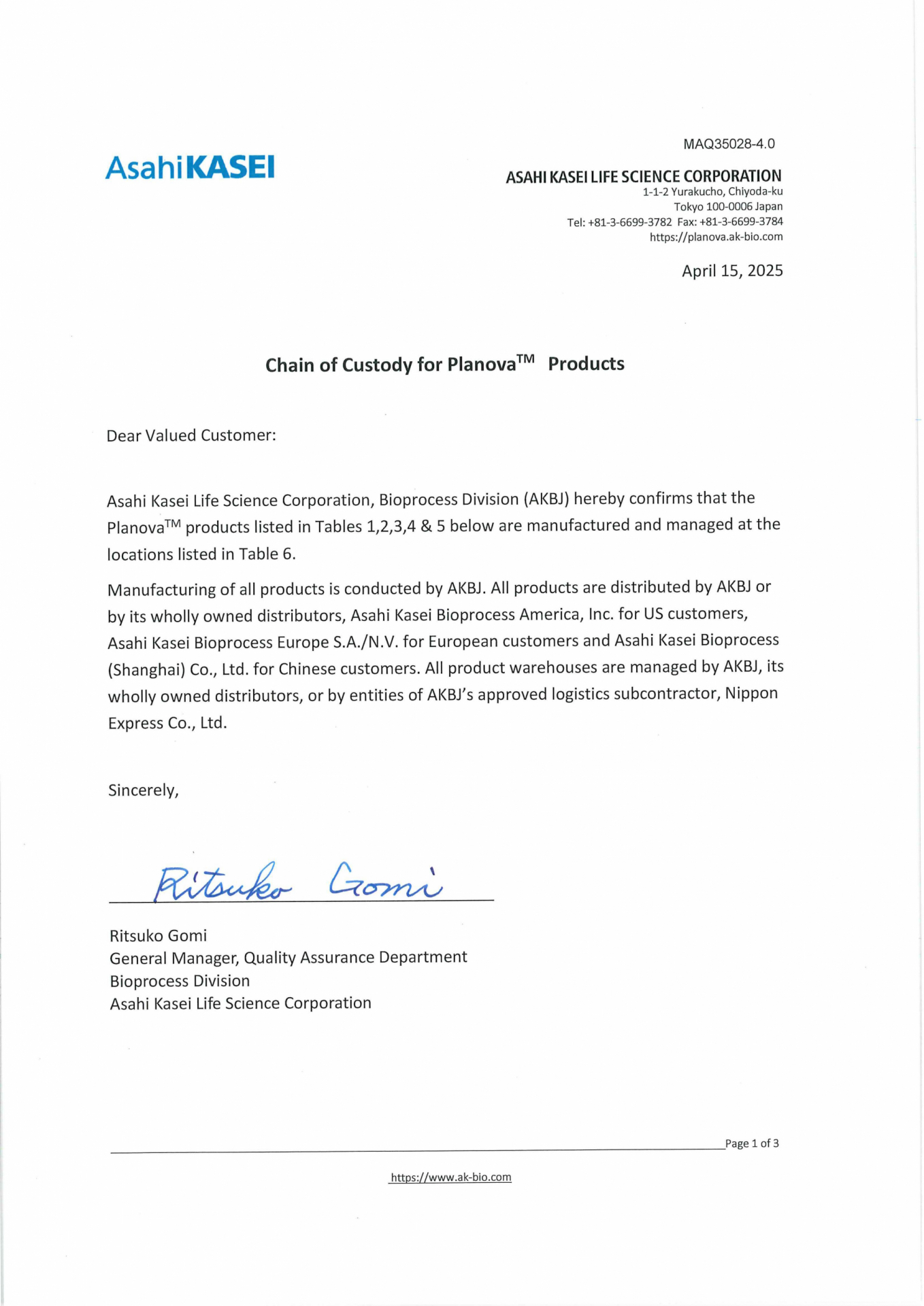 技術文書 | 旭化成バイオプロセス